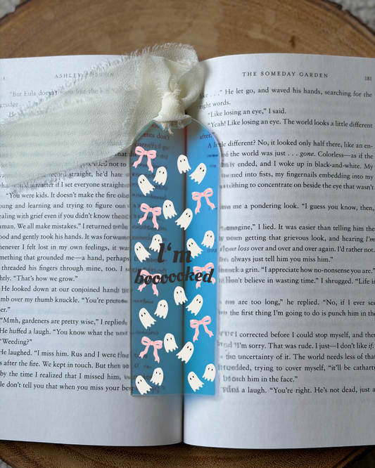 I'm Boooooked Ghost & Bows Acrylic Bookmark