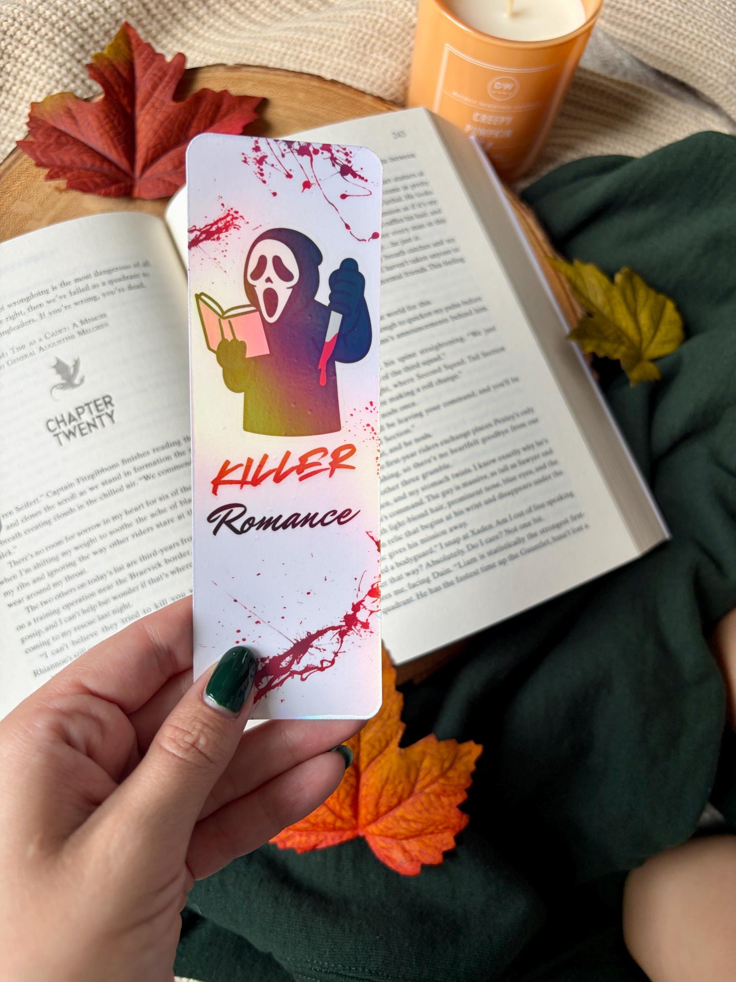 Fall Bookmarks • Ghostface Killer Romance • Pumpkin Spice • Book Boo • Sweater Weather • Autumn Reading Accessories