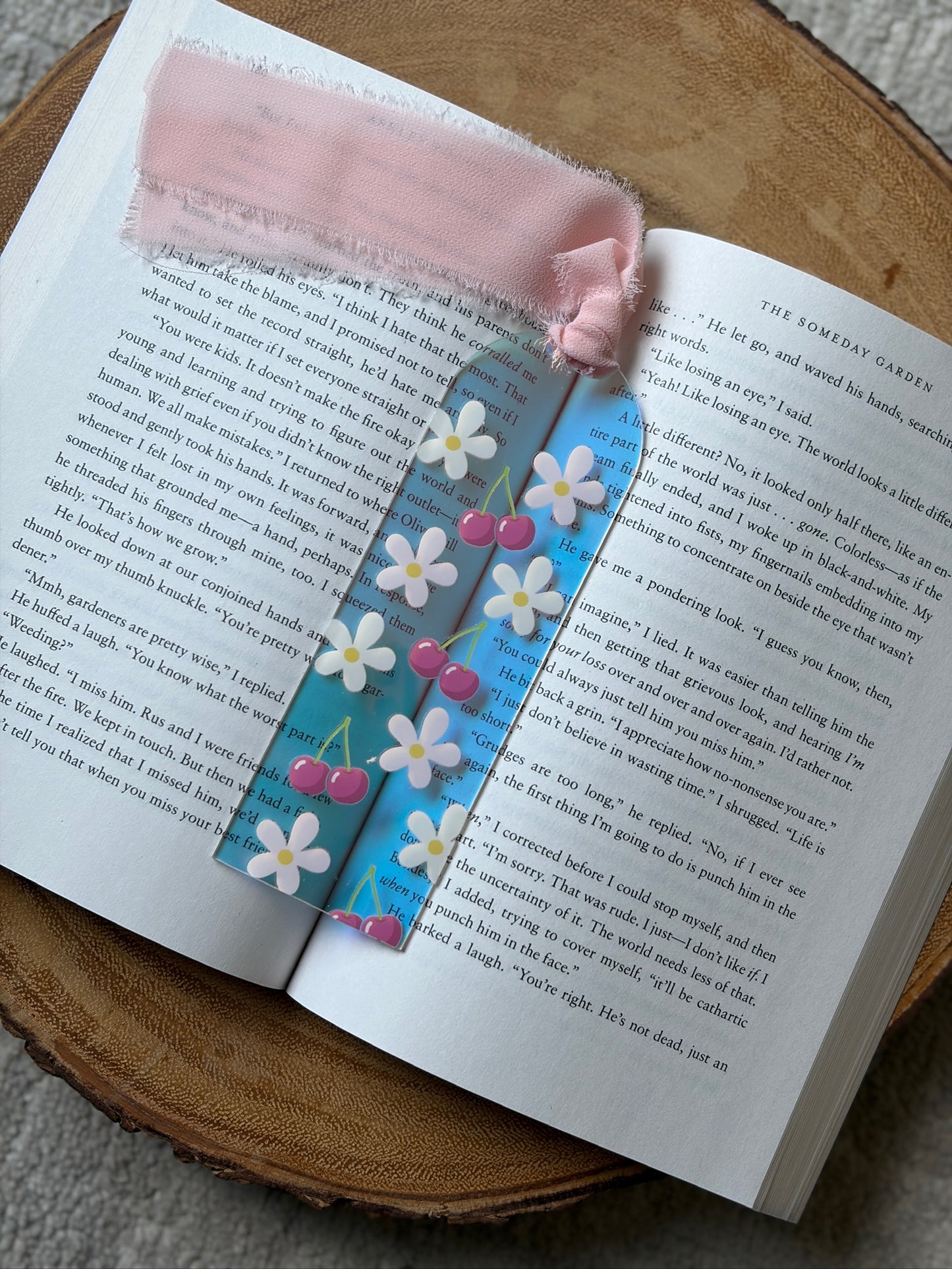 Daisy & Cherry Acrylic Bookmark