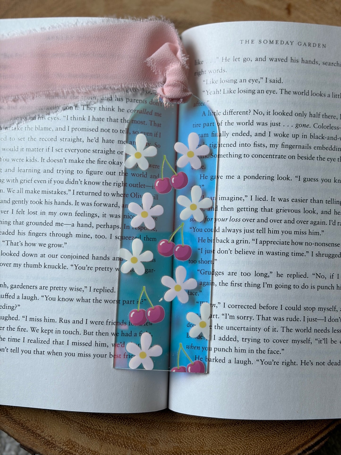 Daisy & Cherry Acrylic Bookmark
