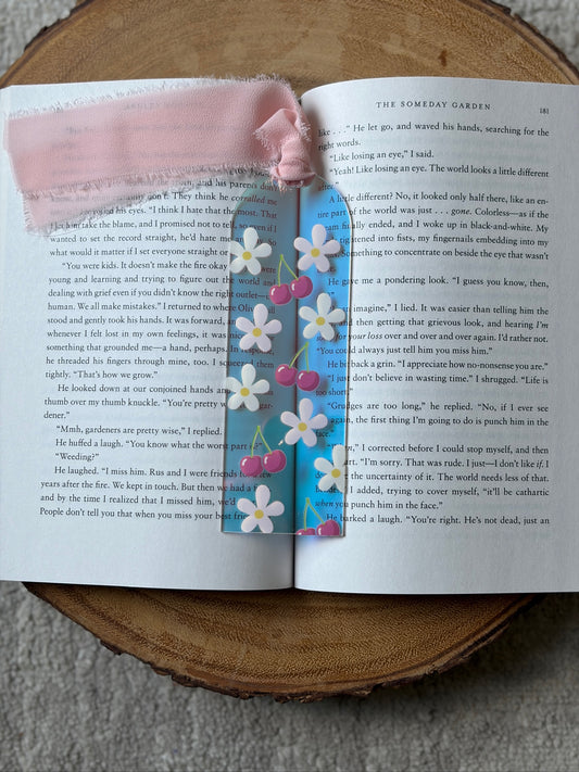 Daisy & Cherry Acrylic Bookmark