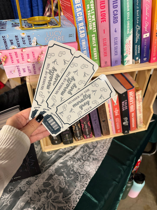 Morally Grey Club Ticket Bookmark