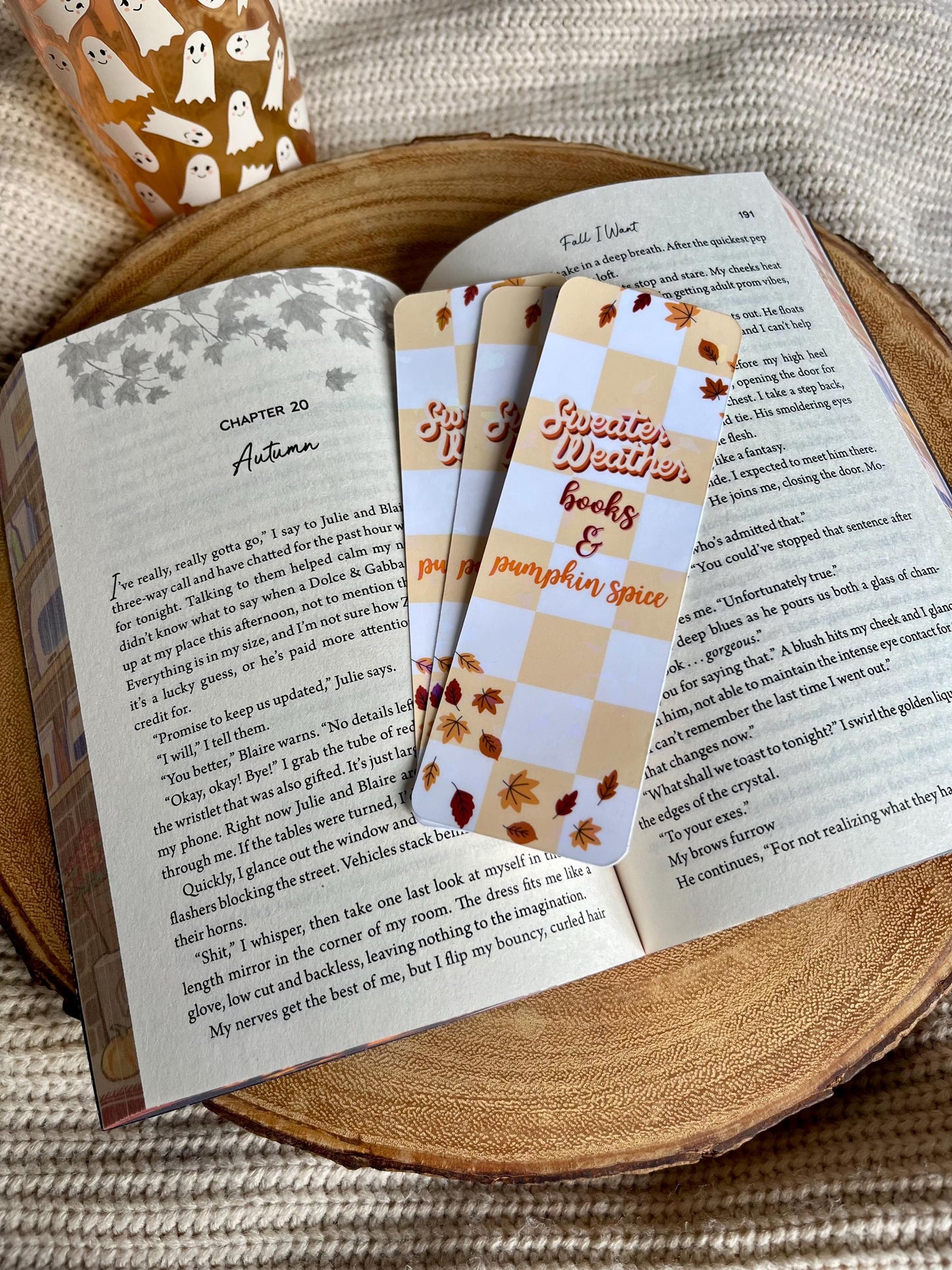 Fall Bookmarks • Ghostface Killer Romance • Pumpkin Spice • Book Boo • Sweater Weather • Autumn Reading Accessories